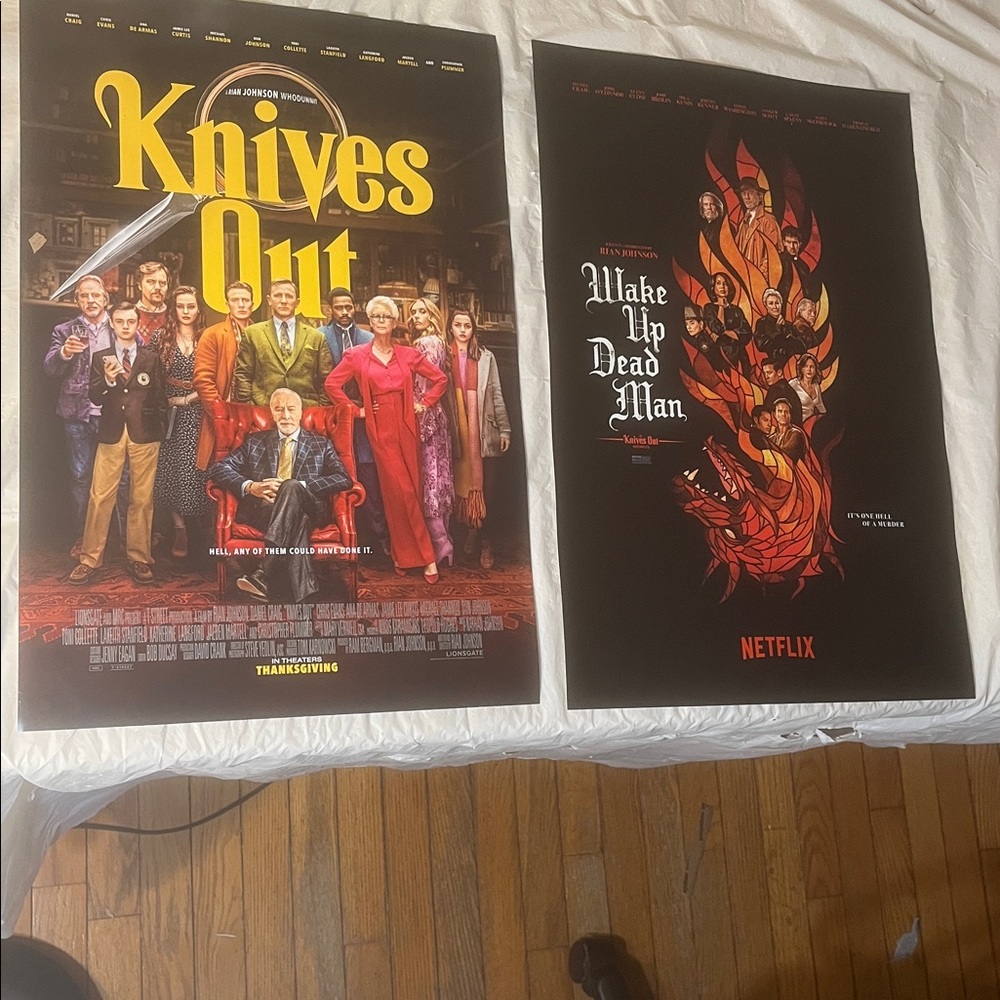 Knives Out BOTH Original Movie Posters Wake Up Dead Man & 1st one 13 x 20 New - Picture 2 of 9
